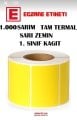 40x60 SARI ECZANE İLAÇ TARİF ETİKETİ 1000 Lİ SARIM